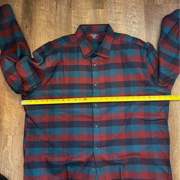 UNTUCKit Mens Shirt Long Sleeves Button Up Wrinkle Free Plaid Blue Red Size 3XL - Picture 10 of 11
